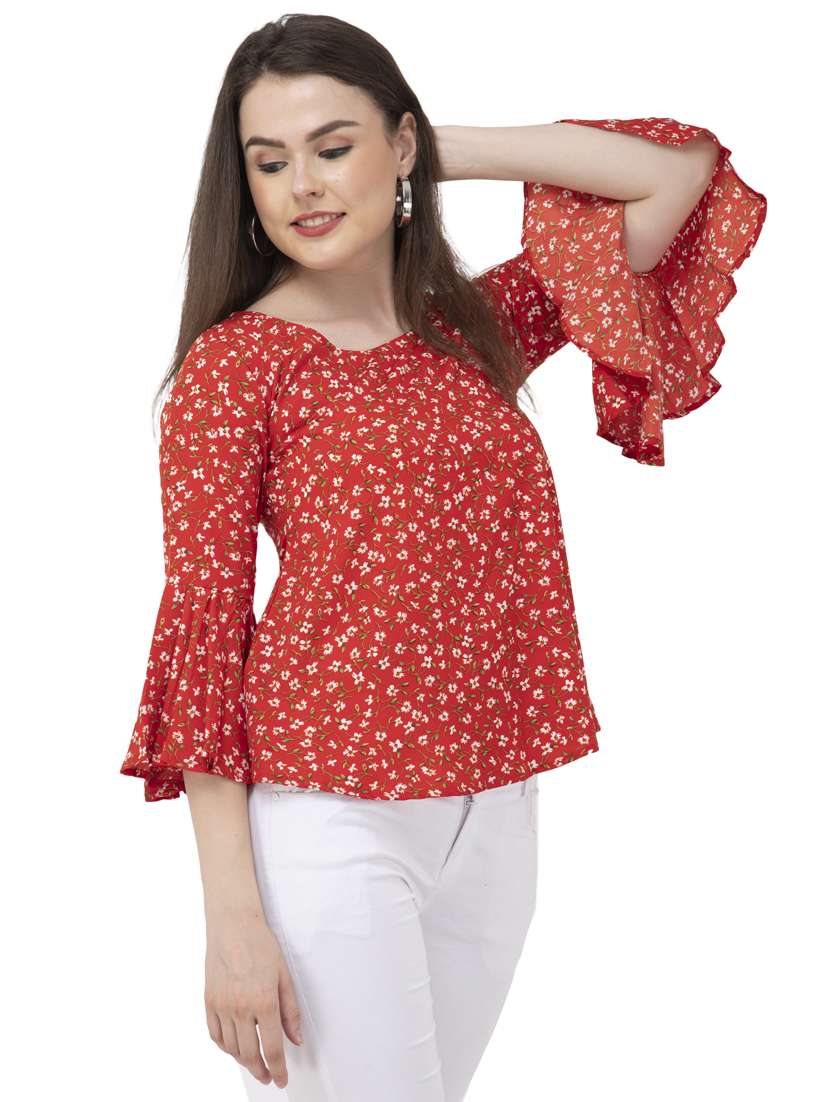 women's straight round neck top - 20056089 -  Standard Image - 2