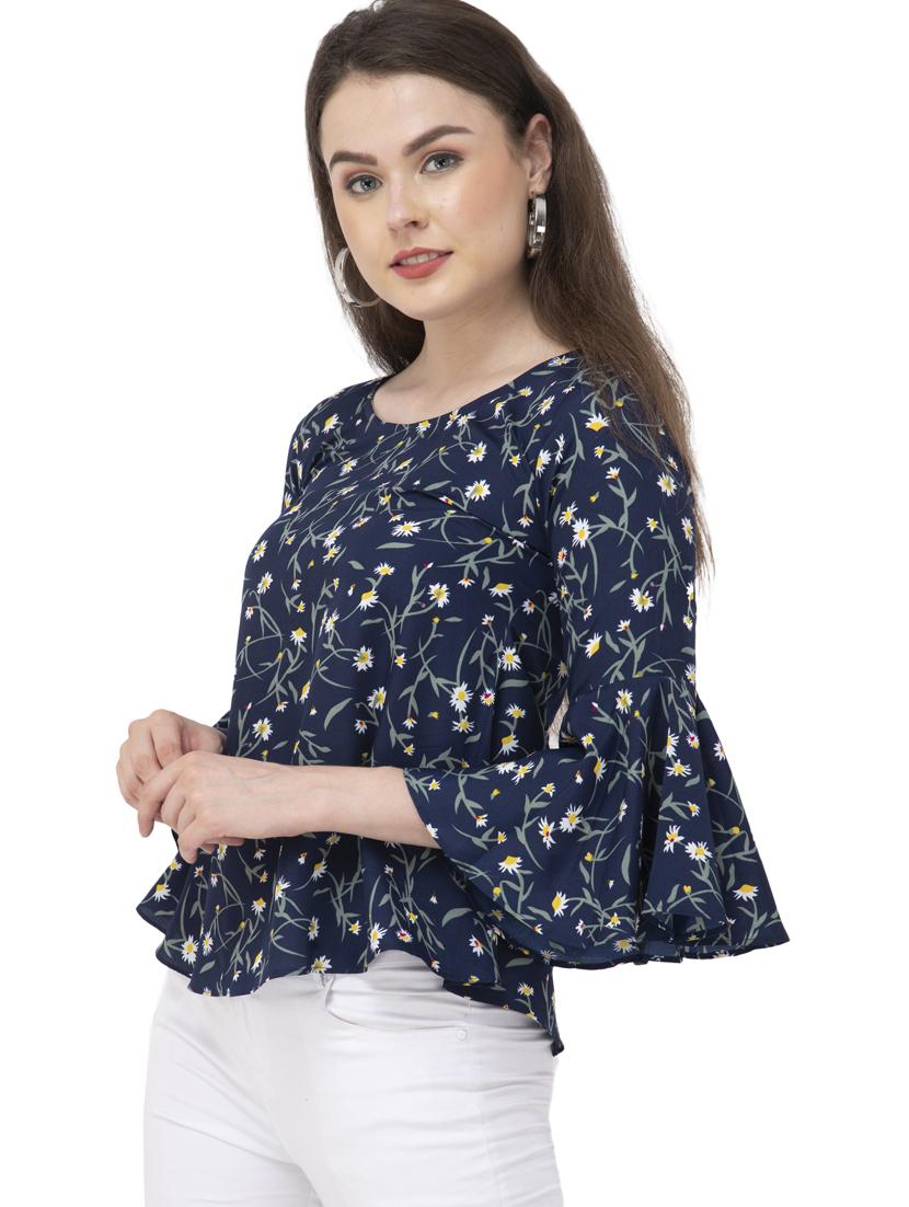 women's straight round neck top - 20056090 - Standard Image - 2