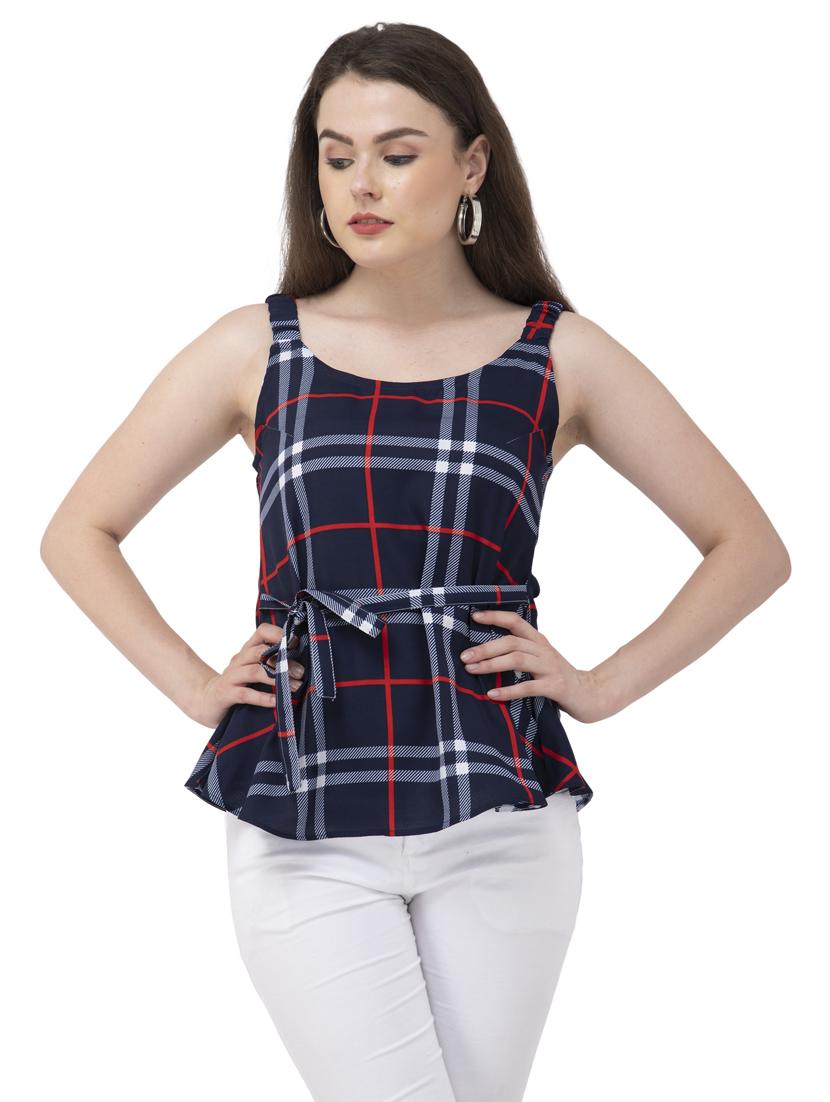 women's a line round neck top - 20056091 -  Zoom Image - 0