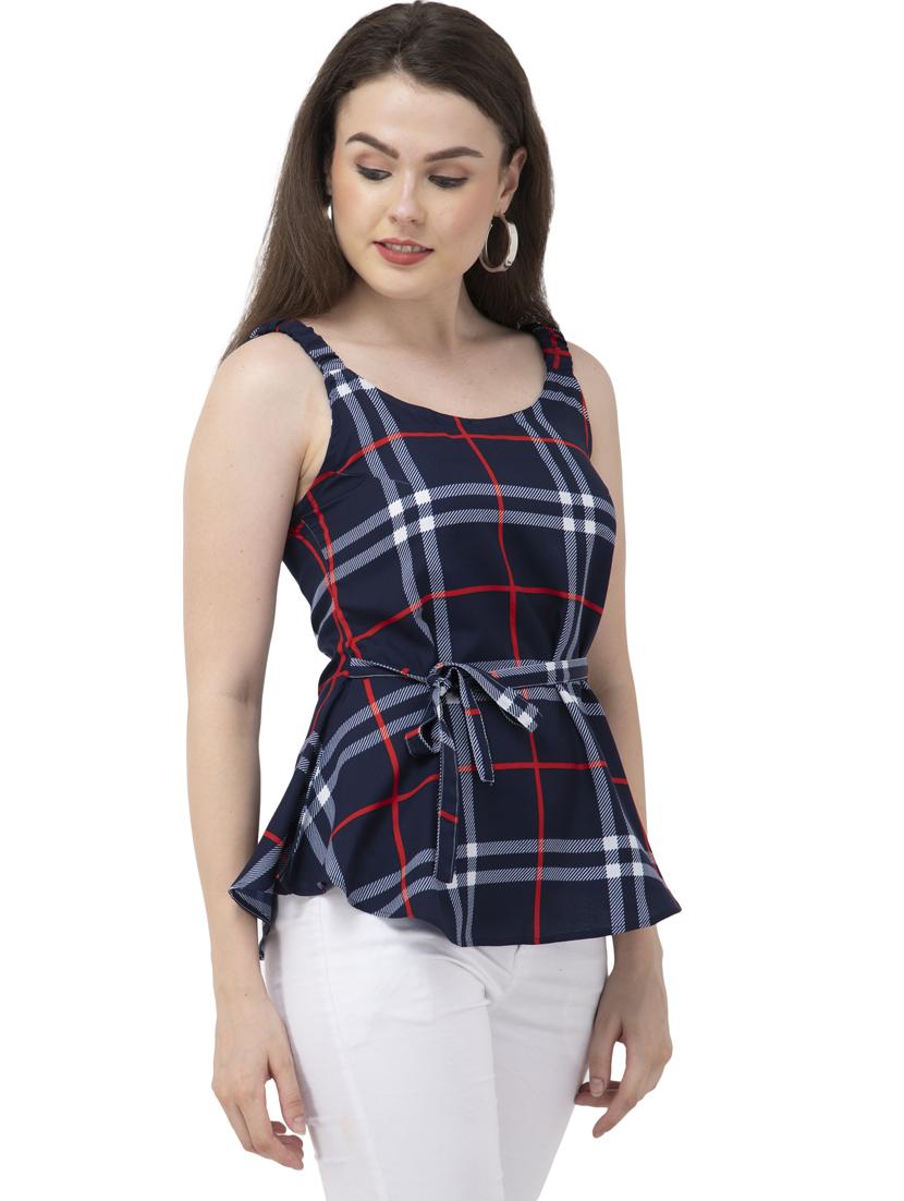 women's a line round neck top - 20056091 - Standard Image - 2