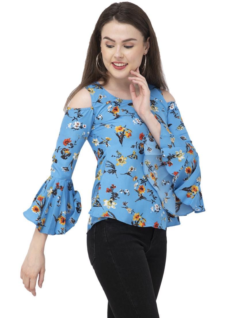 women's straight round neck top - 20056093 - Standard Image - 2