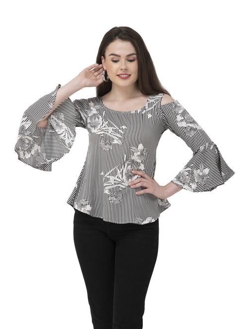 women's straight round neck top - 20056095 - Standard Image - 0
