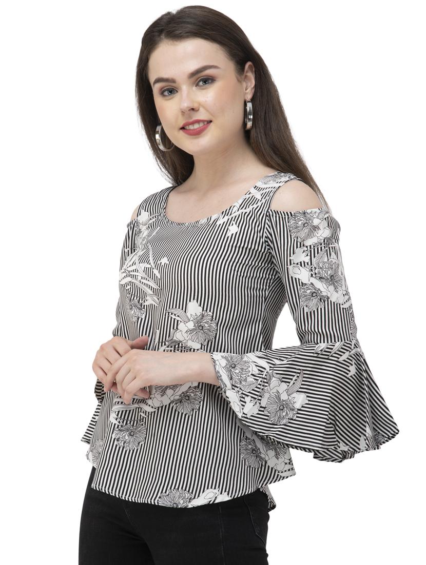 women's straight round neck top - 20056095 - Standard Image - 2