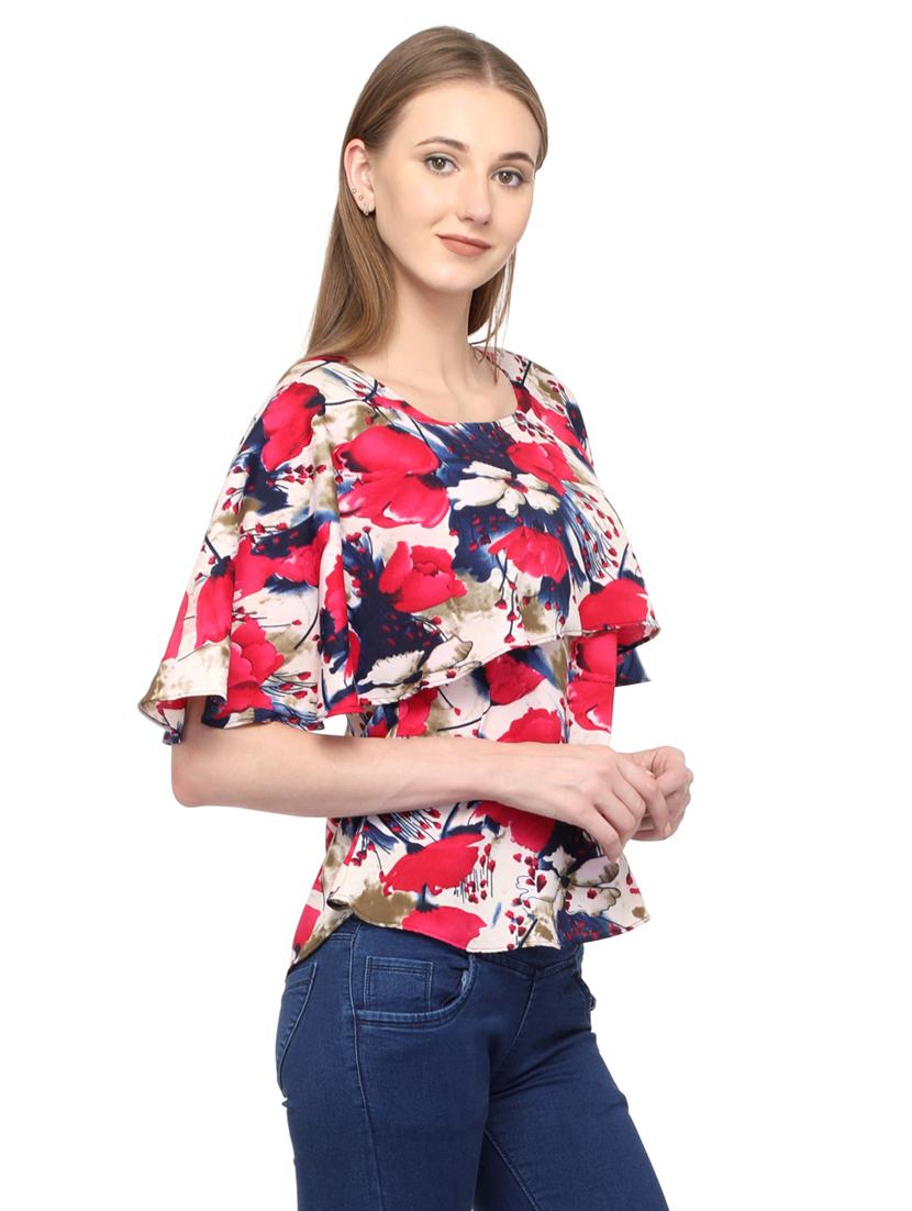 women's layered round neck top - 20056096 - Standard Image - 2