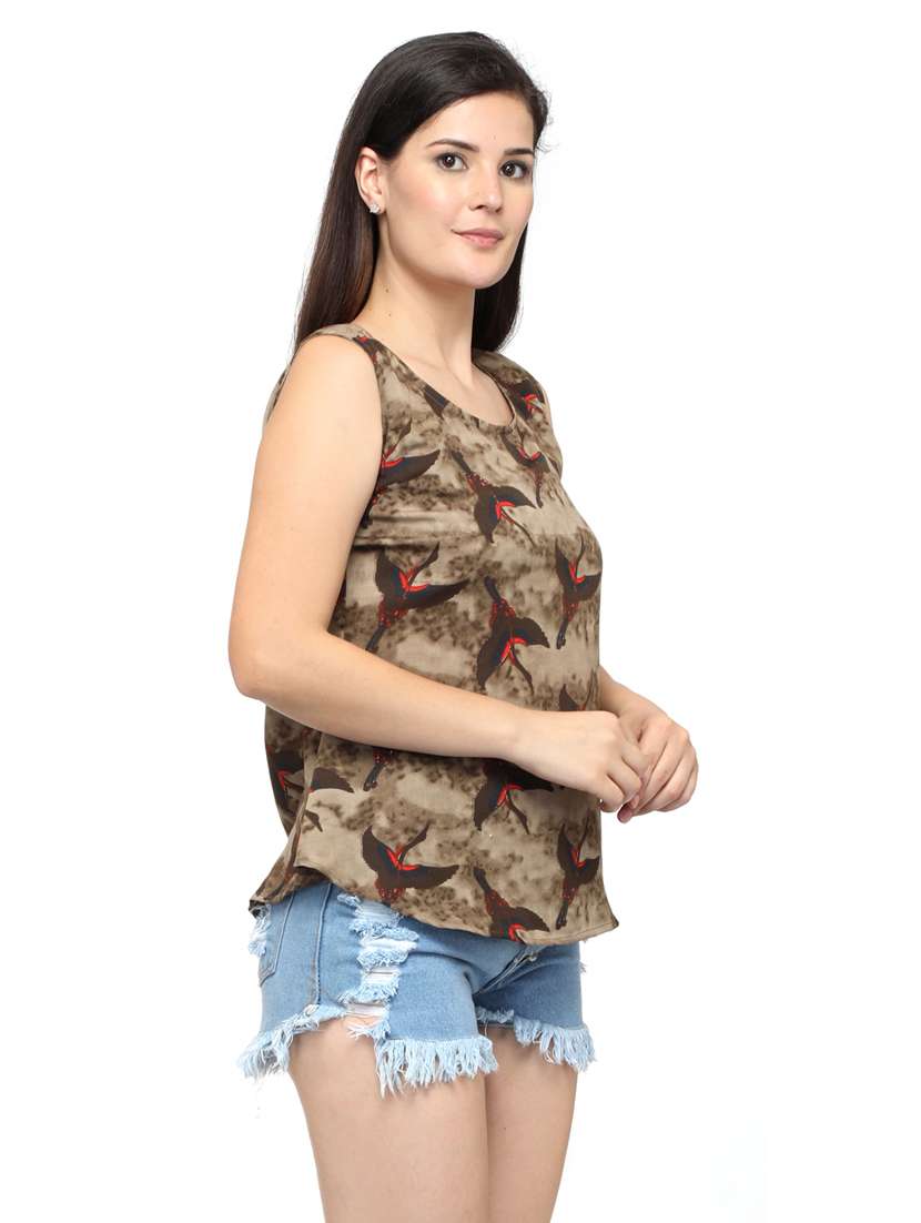 women's straight round neck top - 20056099 -  Standard Image - 2