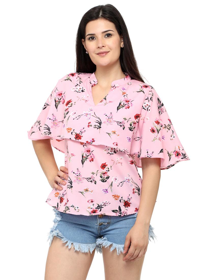 women's layered mandarin neck top - 20056100 - Zoom Image - 0