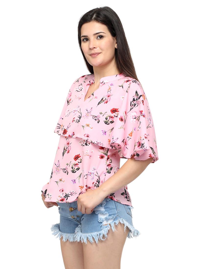 women's layered mandarin neck top - 20056100 - Standard Image - 2