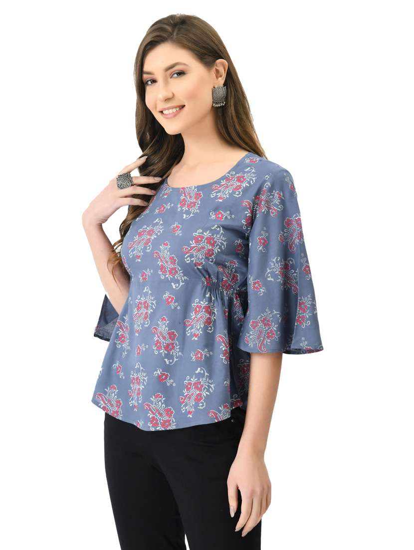 women's a line round neck top - 20056101 -  Standard Image - 2