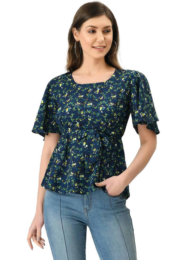 women's peplum round neck top - 20056103 - Zoom Image - 0