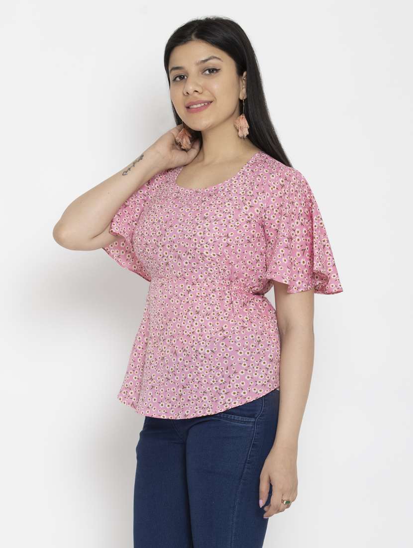 women's a line round neck top - 20056104 -  Standard Image - 2