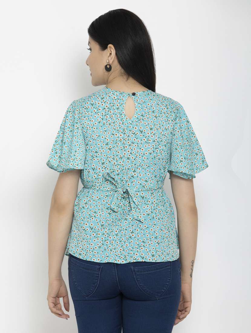 women's straight round neck top - 20056106 -  Standard Image - 2