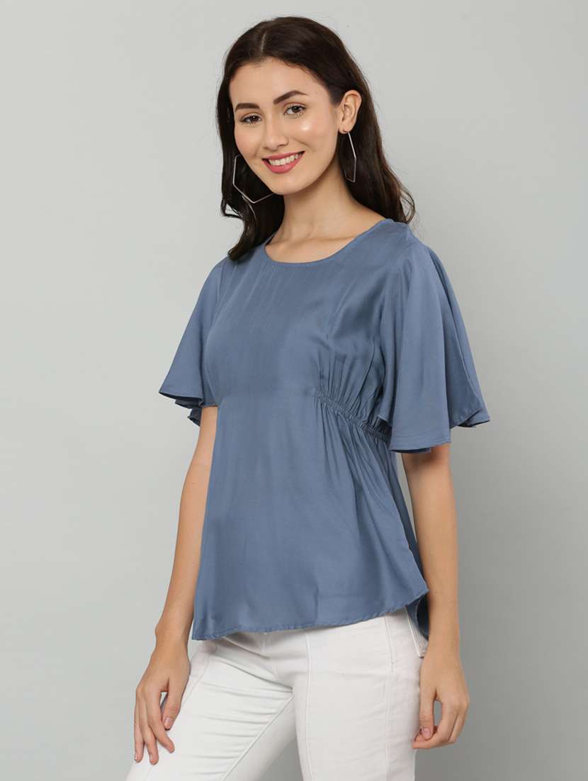 women's a line round neck top - 20056113 -  Standard Image - 2