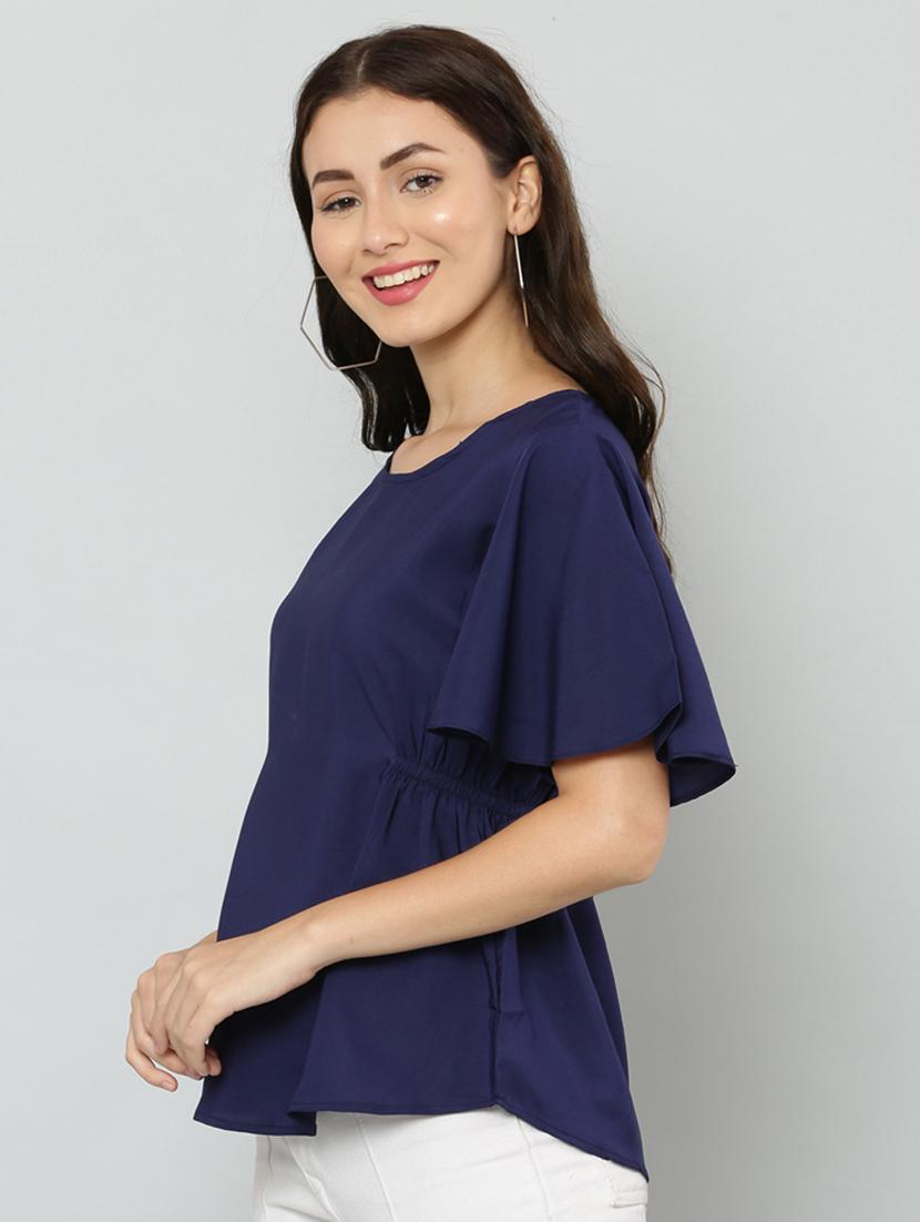 women's straight round neck top - 20056114 - Standard Image - 2