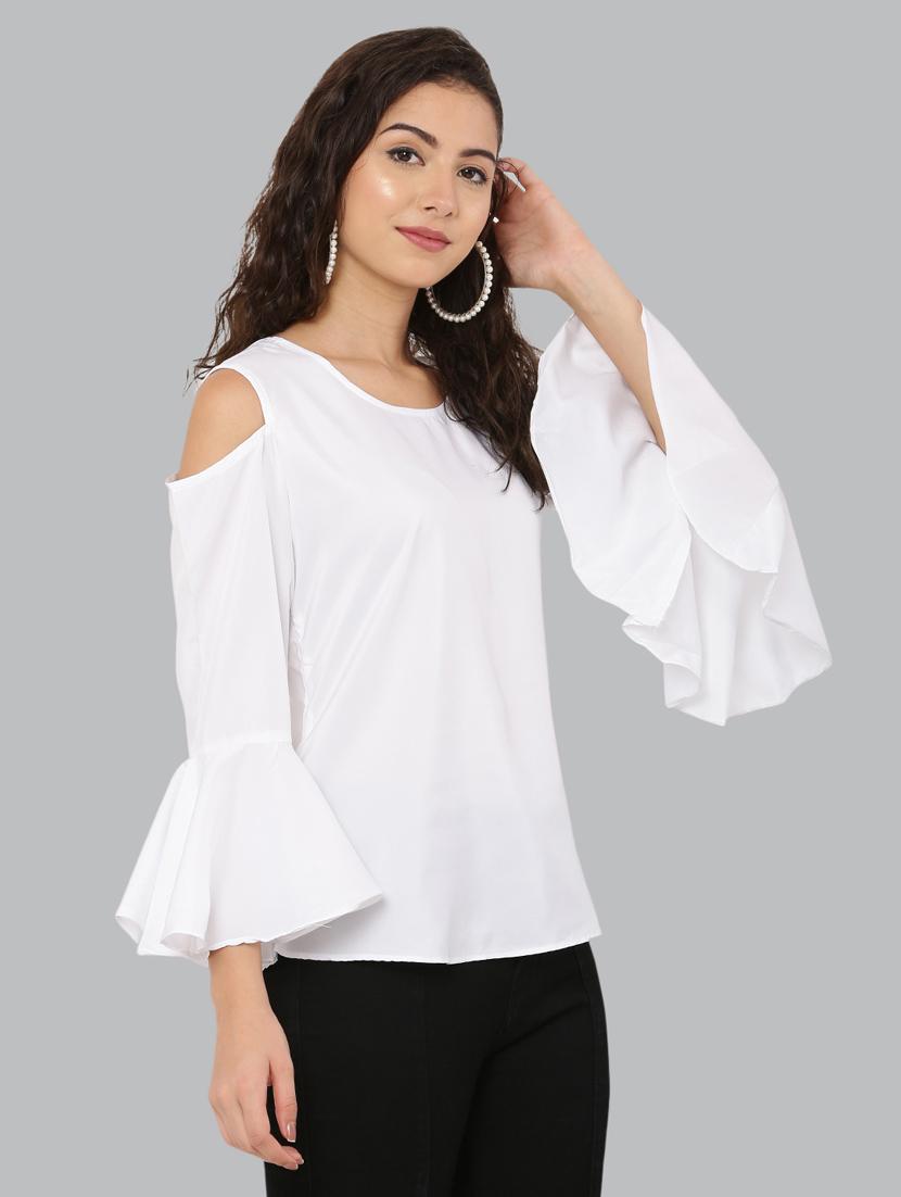women's straight round neck top - 20056119 - Standard Image - 2
