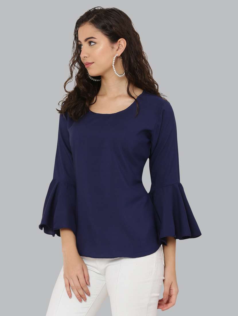 women's straight round neck top - 20056123 -  Standard Image - 2
