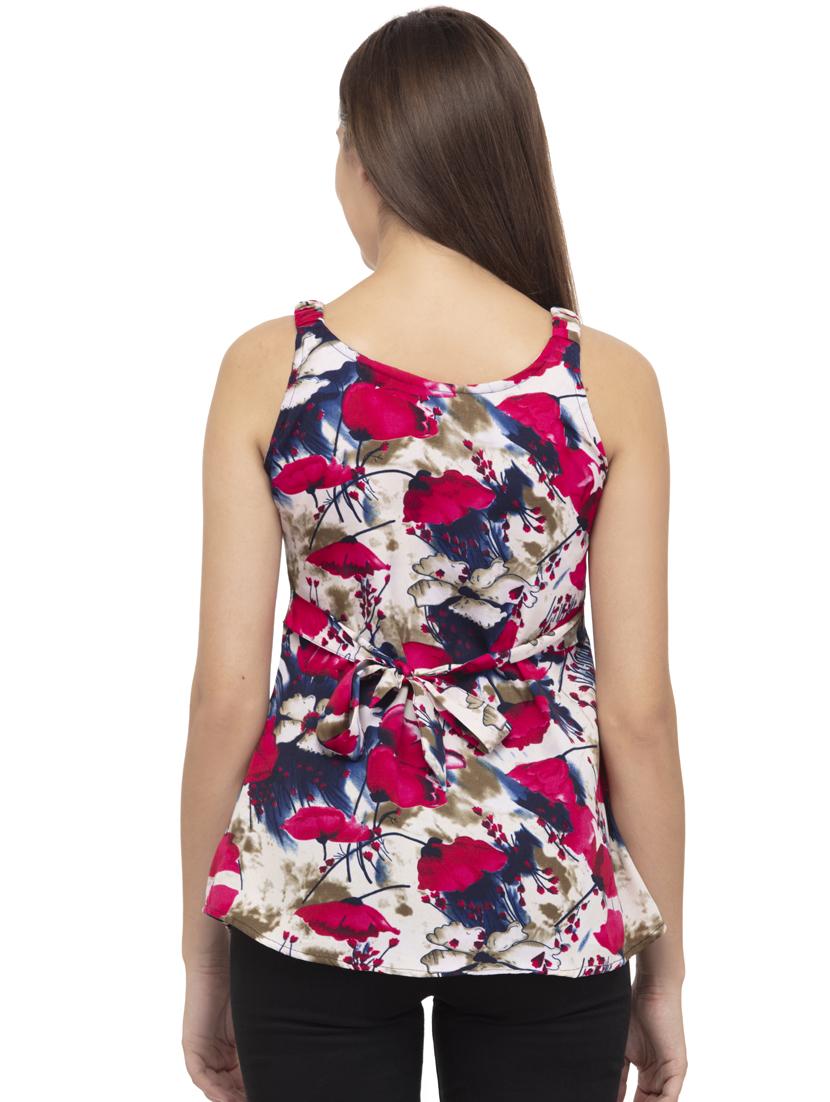women's straight round neck top - 20056128 - Standard Image - 2