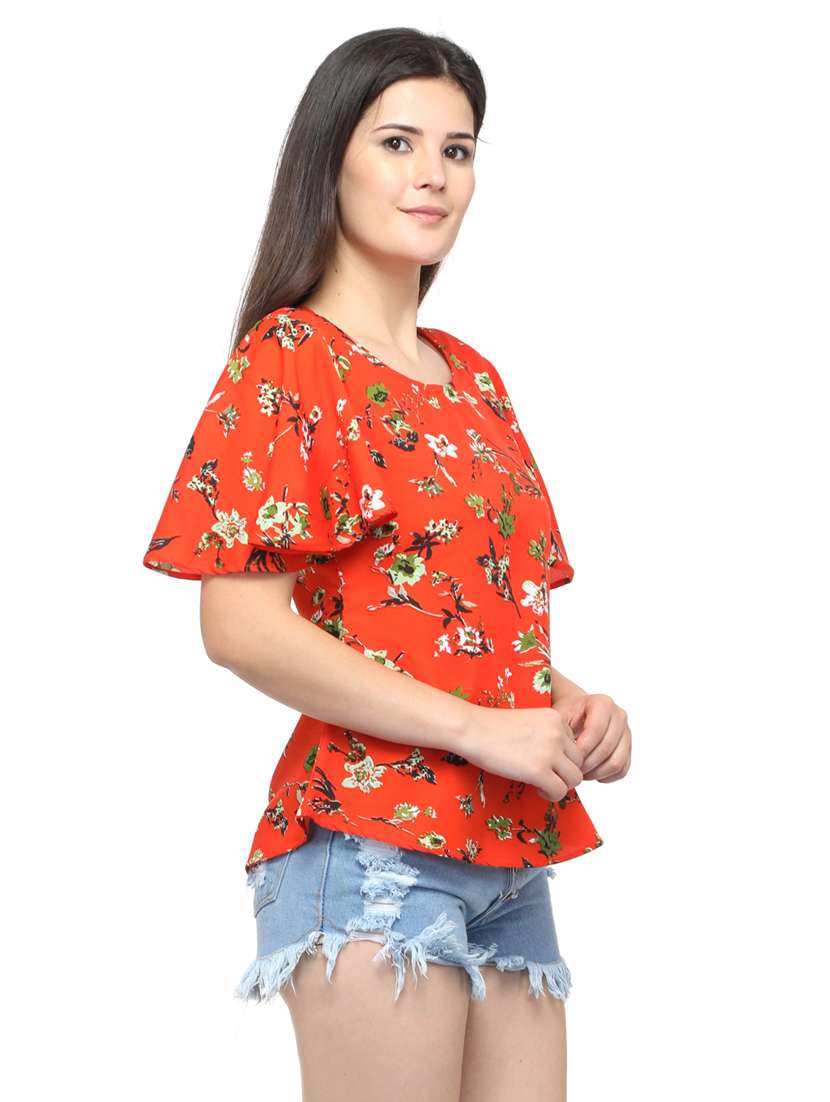 women's straight round neck top - 20056129 -  Standard Image - 2