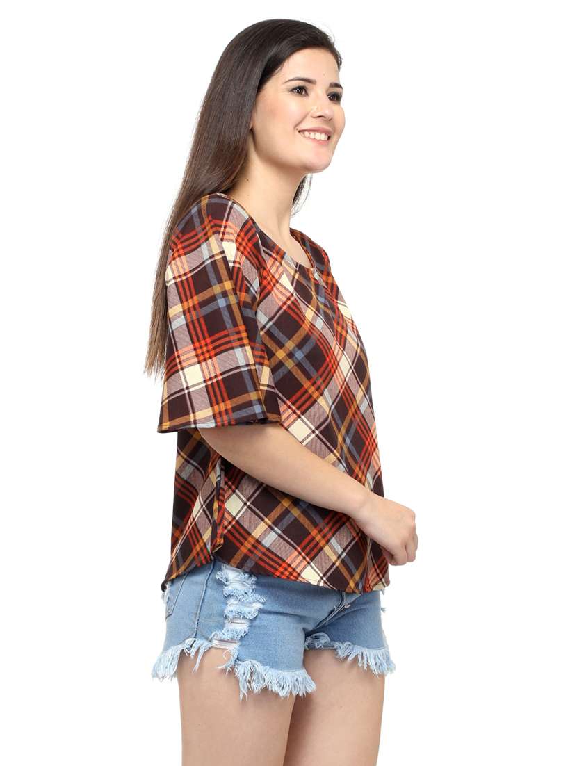 women's straight round neck top - 20056131 -  Standard Image - 2