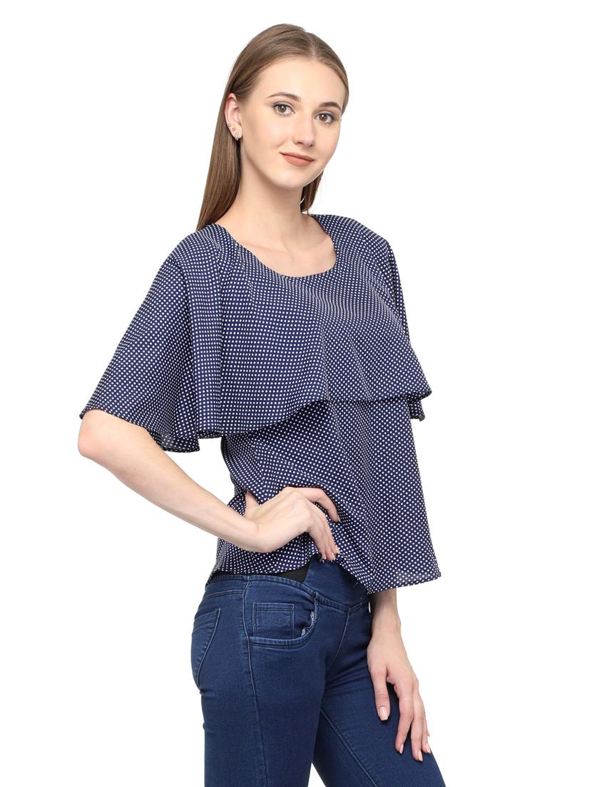 women's layered round neck top - 20056134 - Standard Image - 2