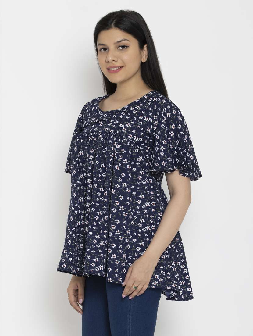 women's straight round neck top - 20056138 -  Standard Image - 2