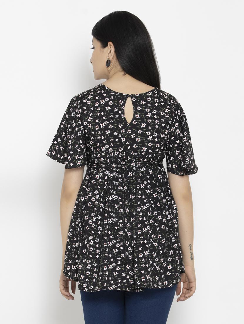 women's peplum round neck top - 20056140 - Standard Image - 2