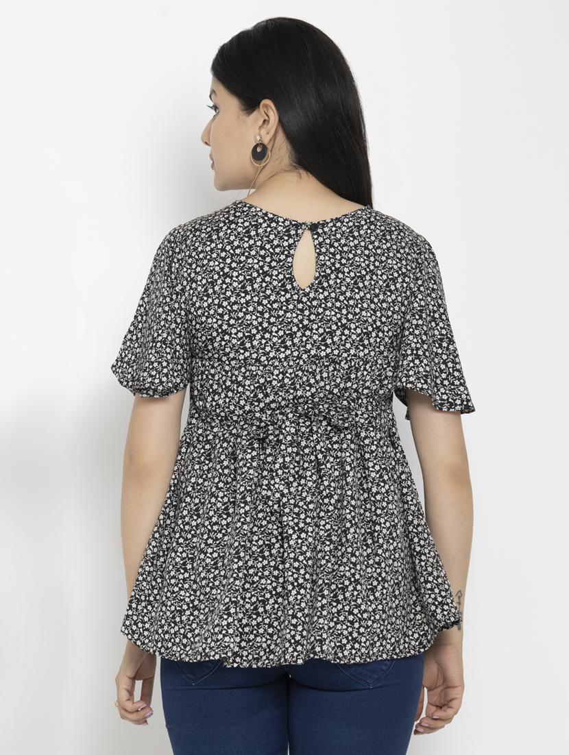women's straight round neck top - 20056144 - Standard Image - 2