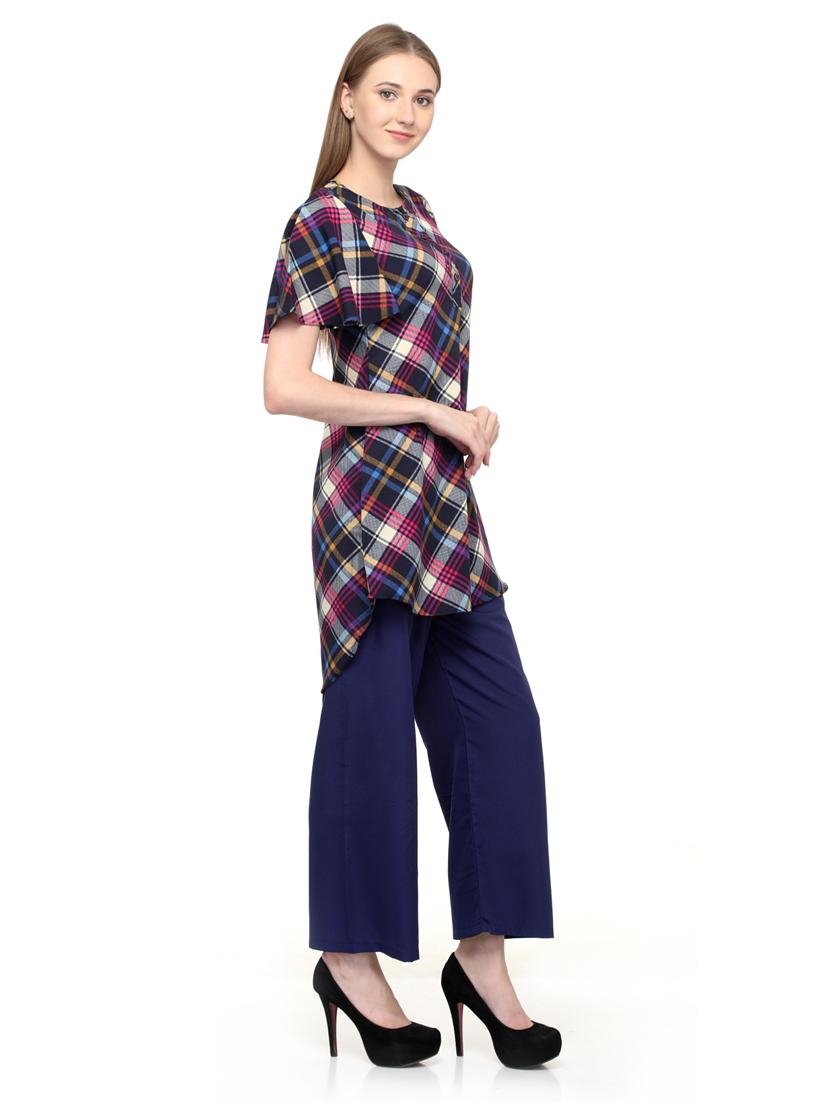 women's high-low round neck top - 20056147 - Standard Image - 2