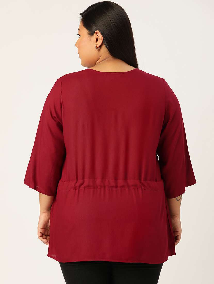 women's peplum v neck top - 20056259 -  Standard Image - 2