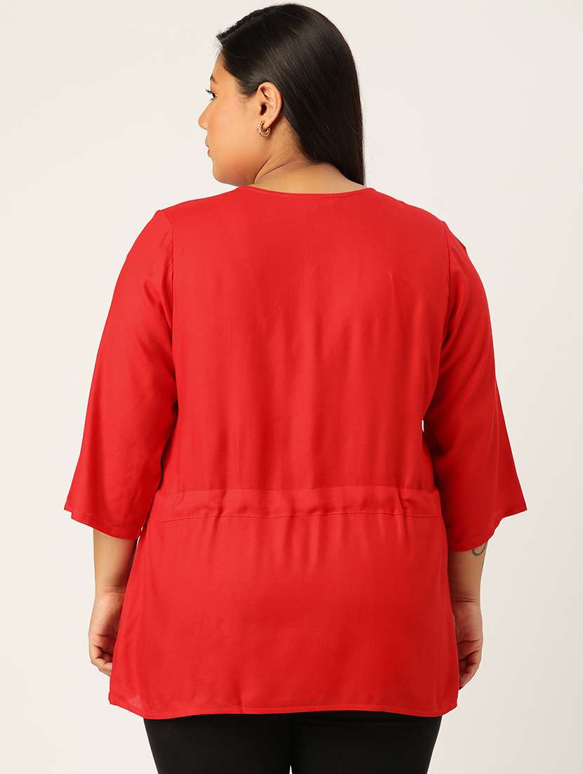 women's a line v neck top - 20056260 -  Standard Image - 2