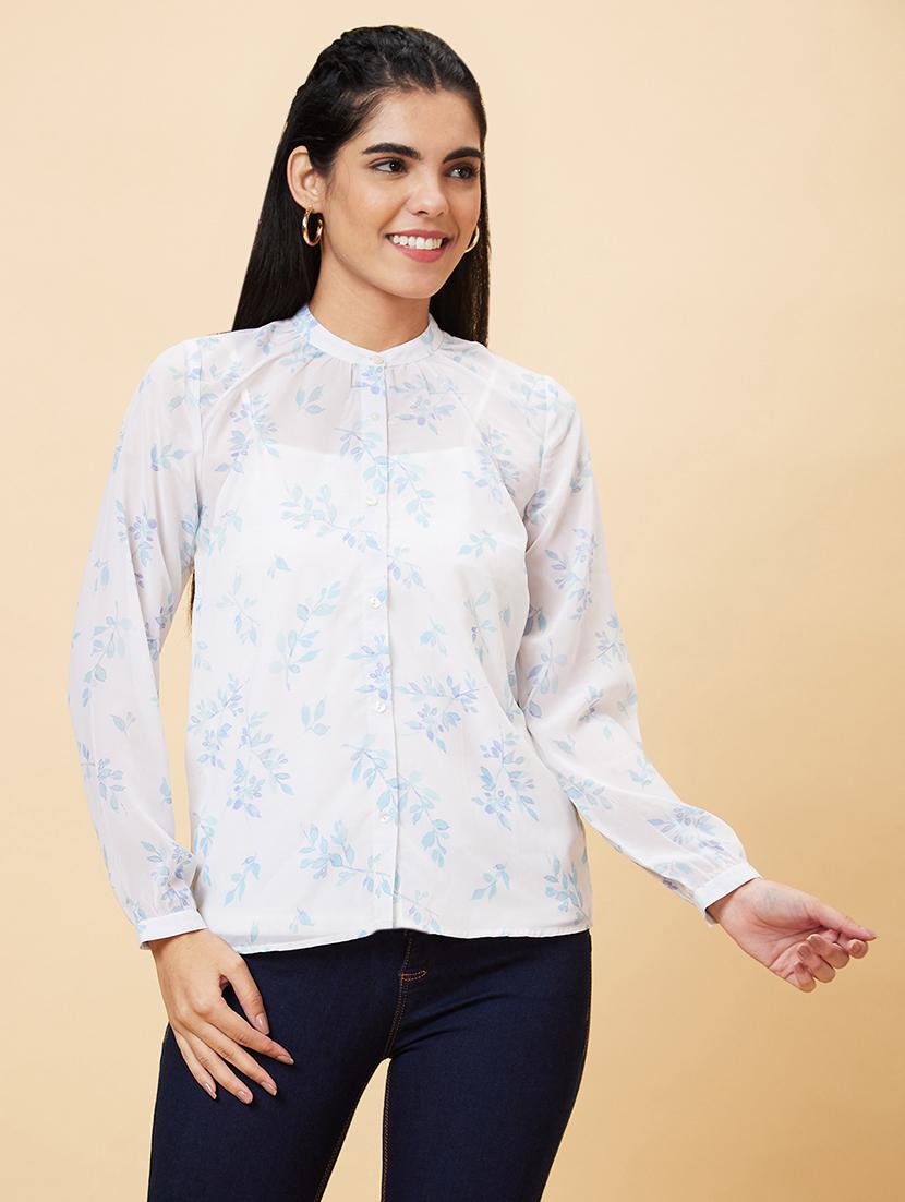 women's straight mandarin neck top - 20056419 -  Zoom Image - 0