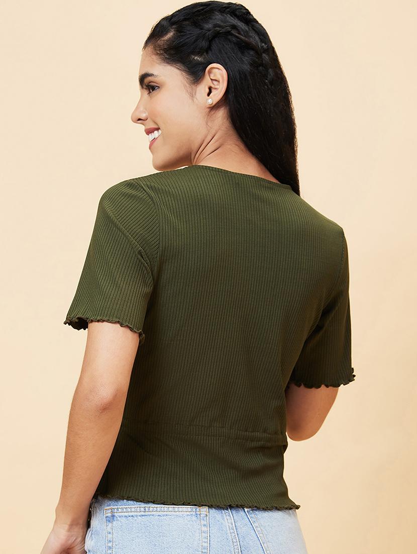 women's wrap v neck top - 20056427 - Standard Image - 2