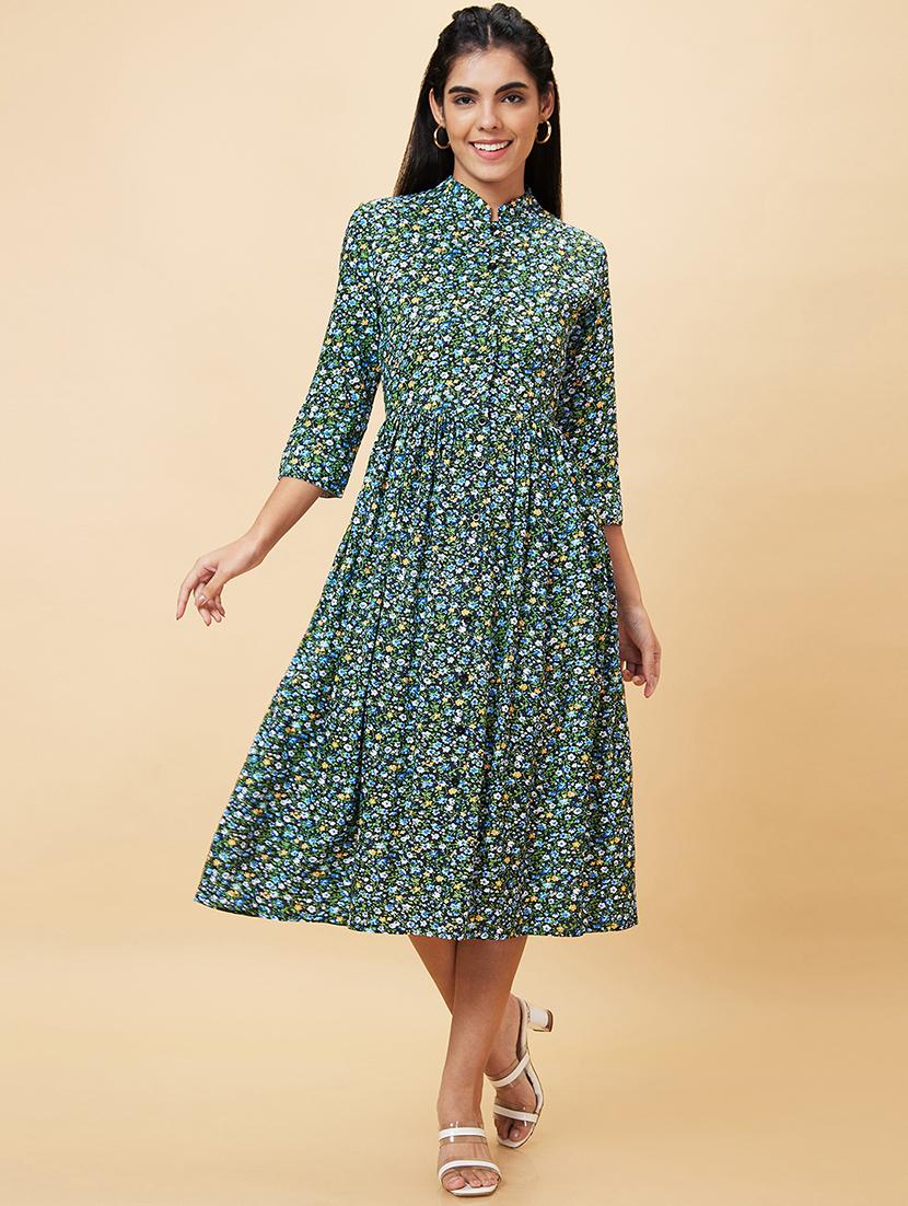 women's fit & flare floral dress - 20056445 -  Zoom Image - 0
