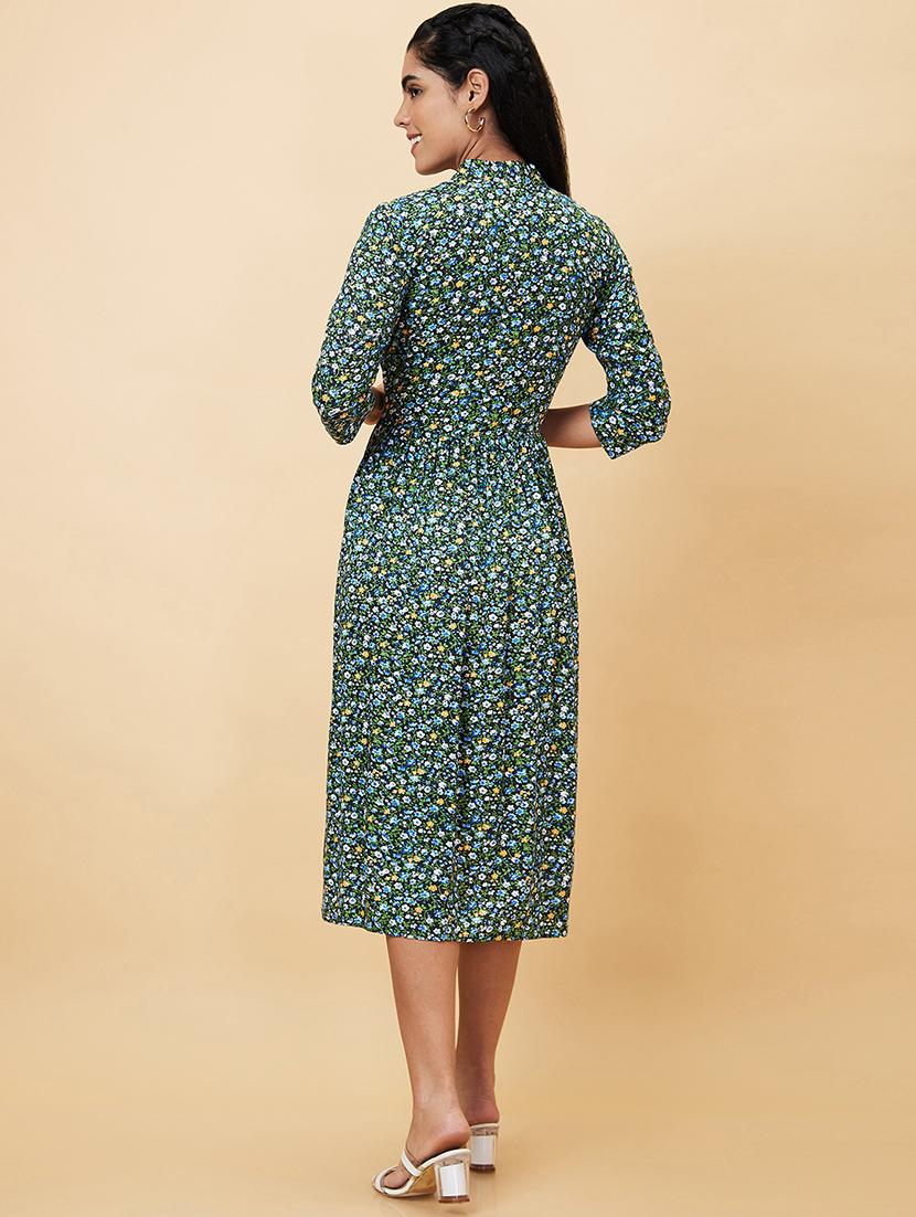 women's fit & flare floral dress - 20056445 - Standard Image - 2