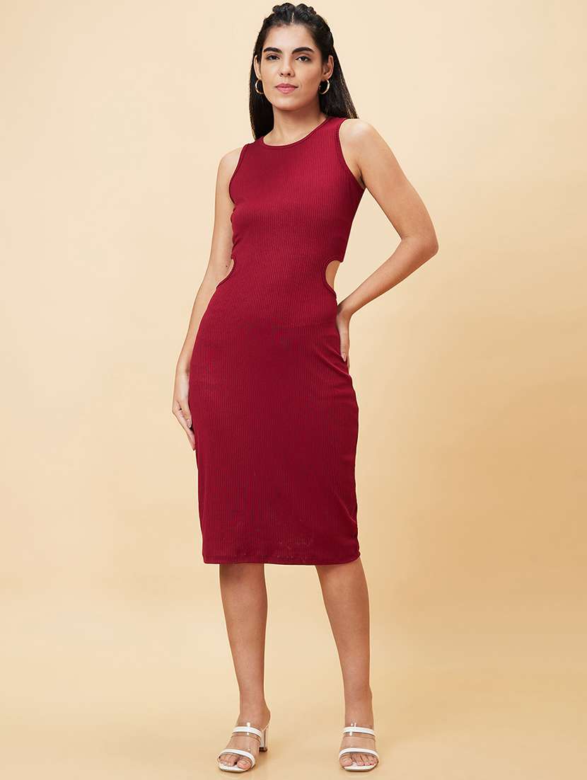 women solid bodycon dress - 20056447 -  Zoom Image - 0