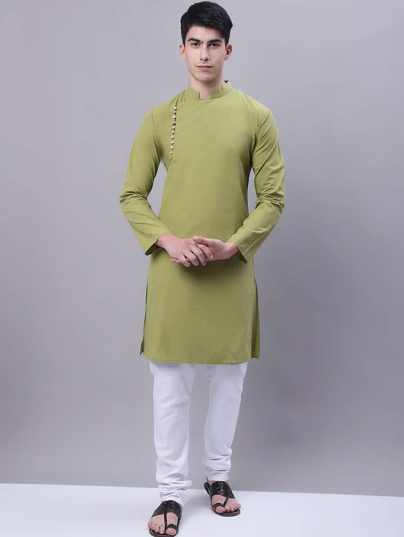 mandarin neck solid long kurta