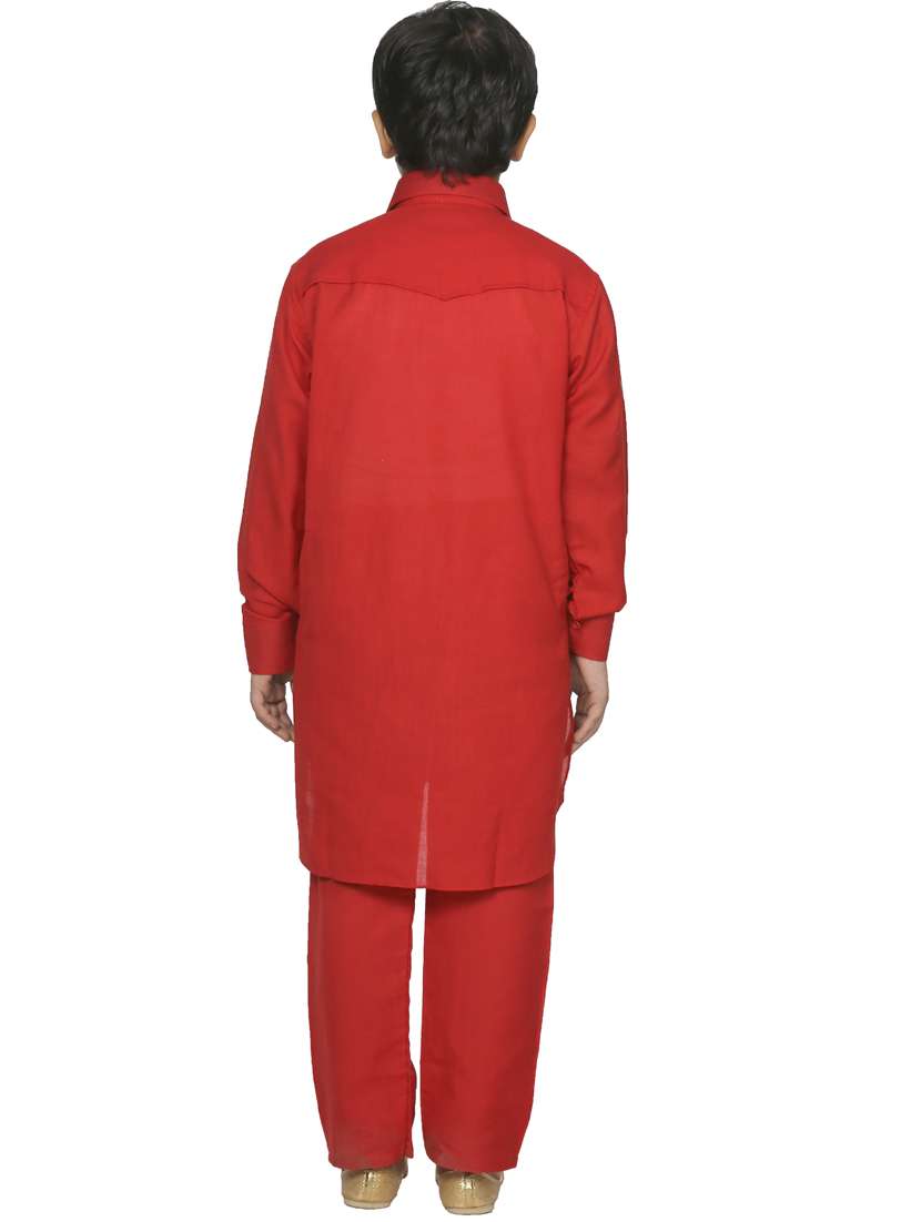 boys solid kurta pajama set - 20057435 -  Standard Image - 2