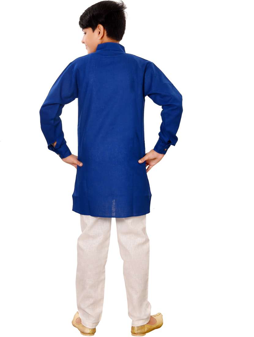 boys solid kurta pajama set - 20057550 - Standard Image - 2