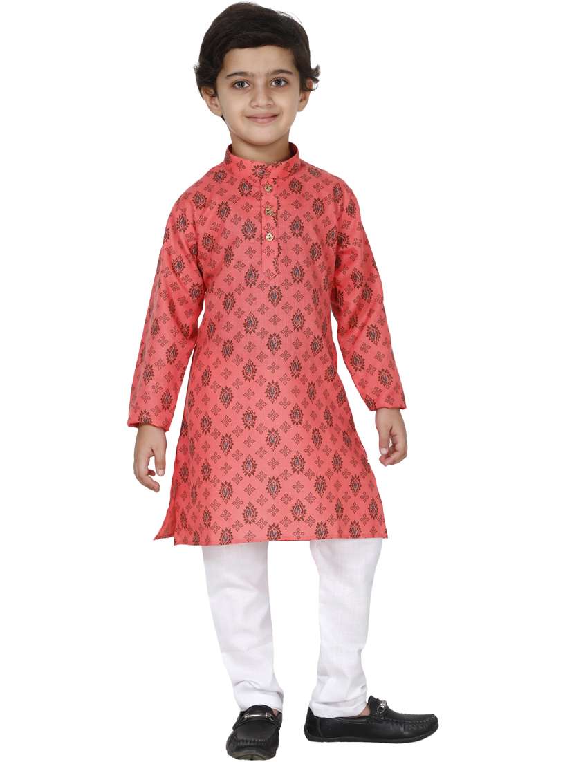 boys printed kurta pajama set
