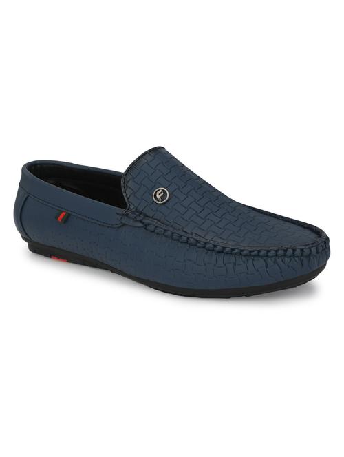 blue synthetic slip on loafers - 20058478 - Standard Image - 0