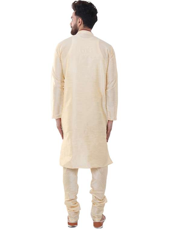 yellow silk blend kurta pyjama ethnic wear set - 20058514 -  Standard Image - 2
