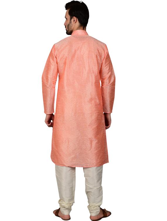pink silk blend kurta pyjama ethnic wear set - 20058529 - Standard Image - 2