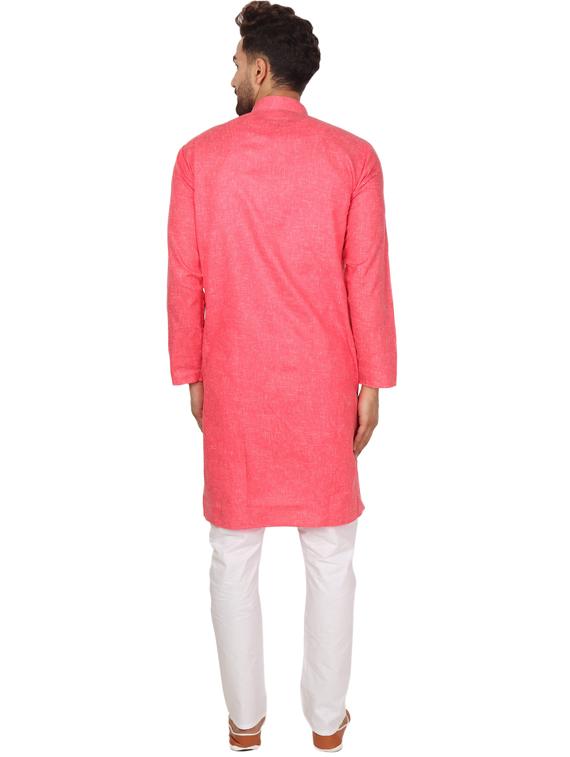pink cotton blend kurta pyjama ethnic wear set - 20058626 - Standard Image - 2