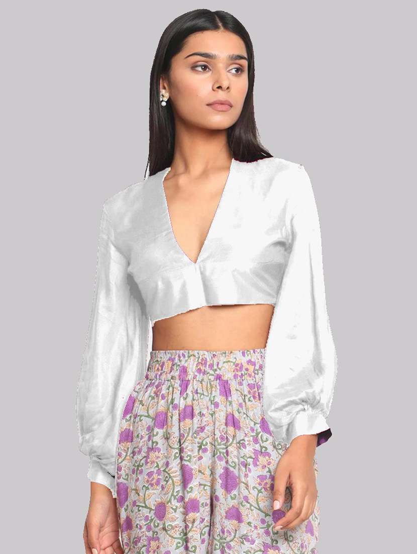 women's blouson v neck top