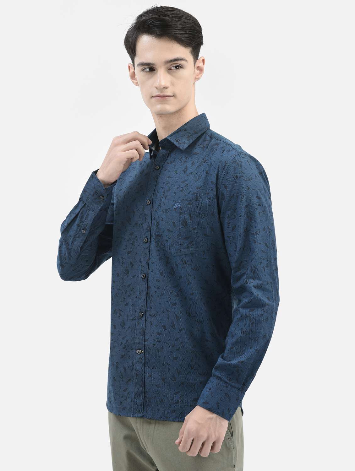 mens leaf print casual shirt - 20059140 -  Standard Image - 2