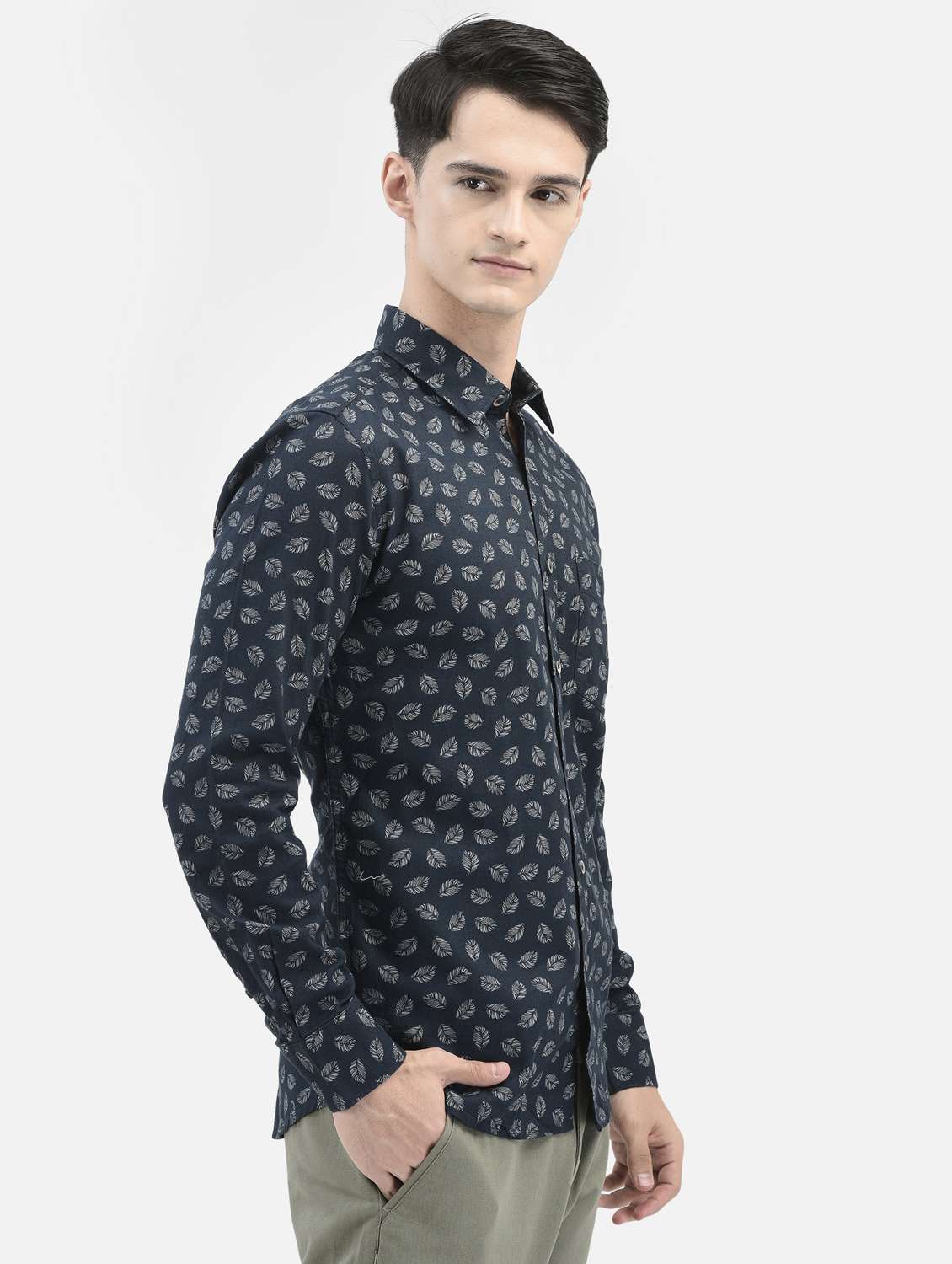 mens leaf print casual shirt - 20059141 -  Standard Image - 2