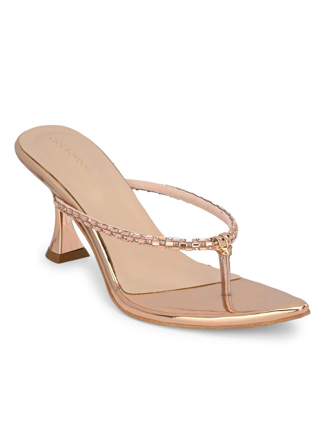 copper synthetic slip on sandals - 20059806 -  Standard Image - 2