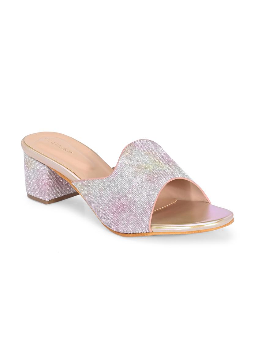 gold synthetic slip on sandals - 20059811 - Standard Image - 2