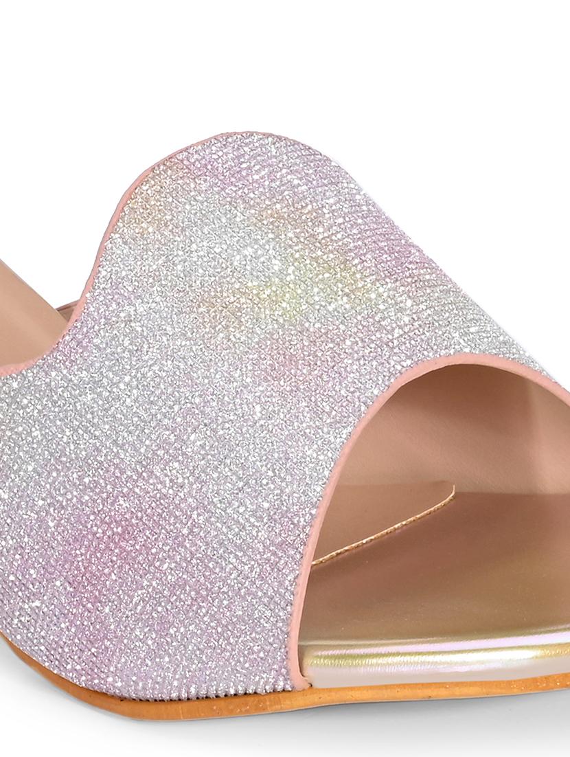 gold synthetic slip on sandals - 20059811 - Standard Image - 7