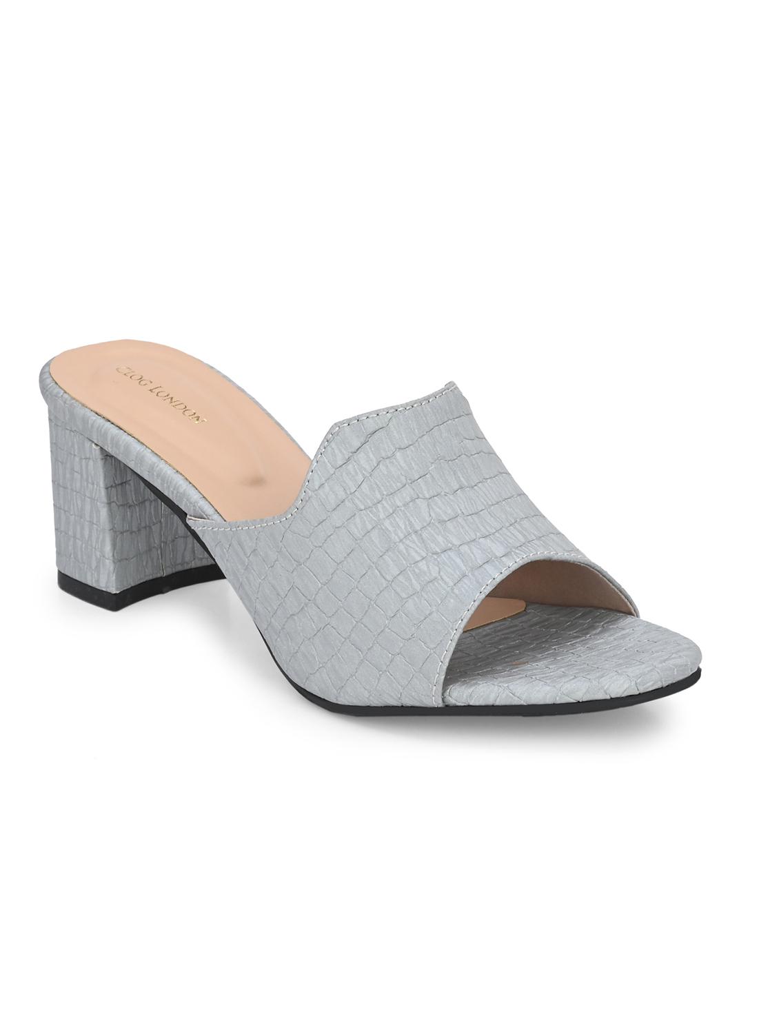 grey synthetic slip on sandals - 20059814 - Standard Image - 2
