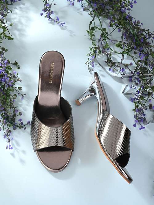 grey synthetic slip on sandals - 20059816 -  Standard Image - 0